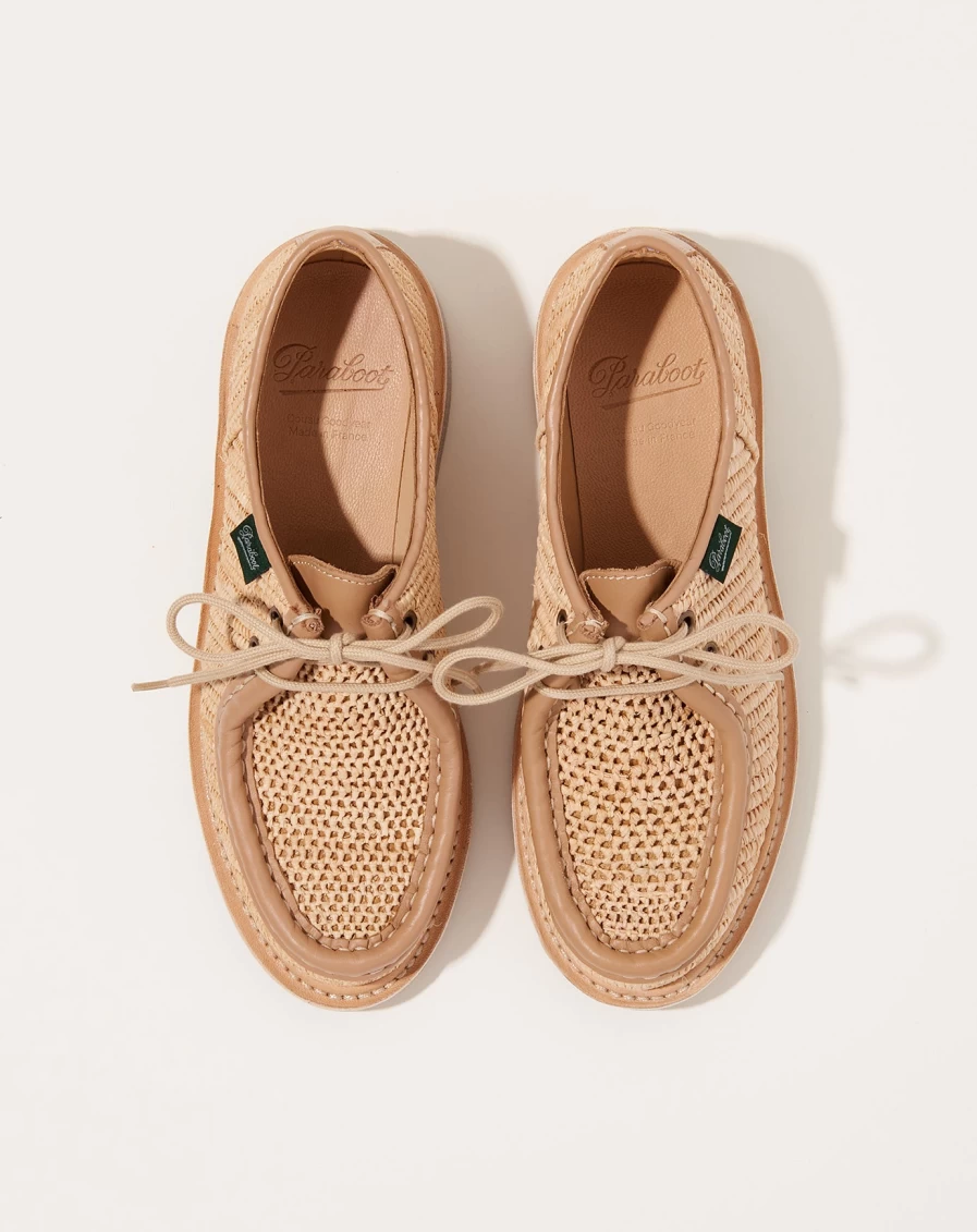 Paraboot Michael Raphia Natural Men's Loafers - Handcrafted Leather Slip-On Shoes