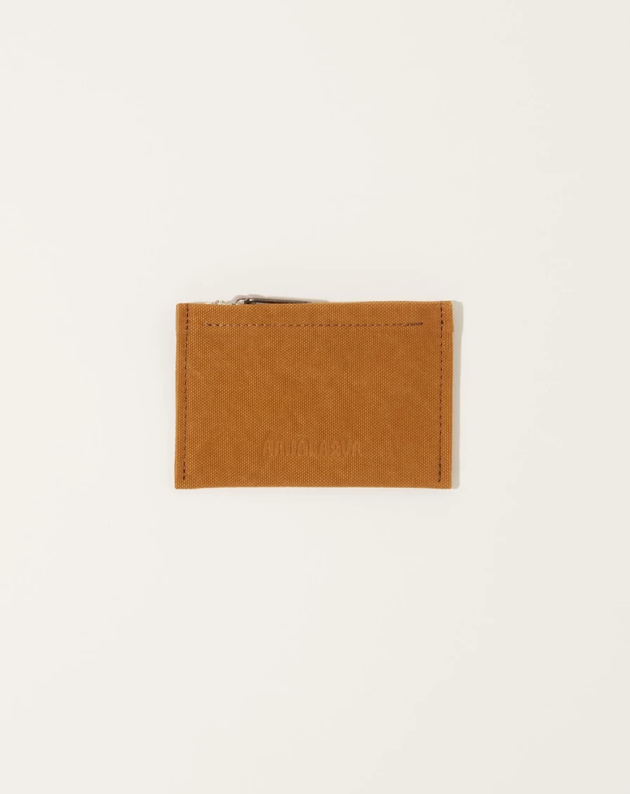 Amiacalva Mustard Washed Canvas Pouch - Eco-Friendly & Stylish Storage Bag