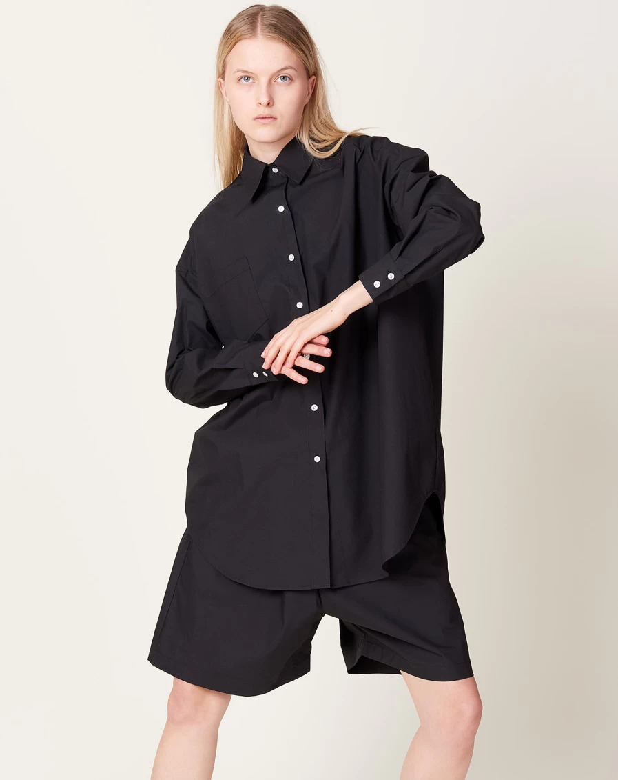 Caron Callahan Francine Black Poplin Shirt for Women