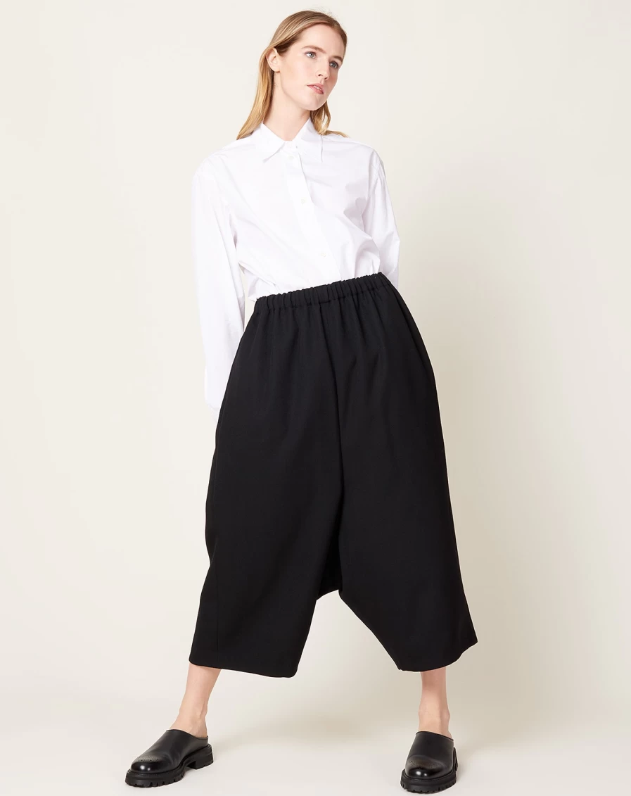 Comme des Garçons Black Gabardine Low Drop Trousers - Slim Fit Men's Pants
