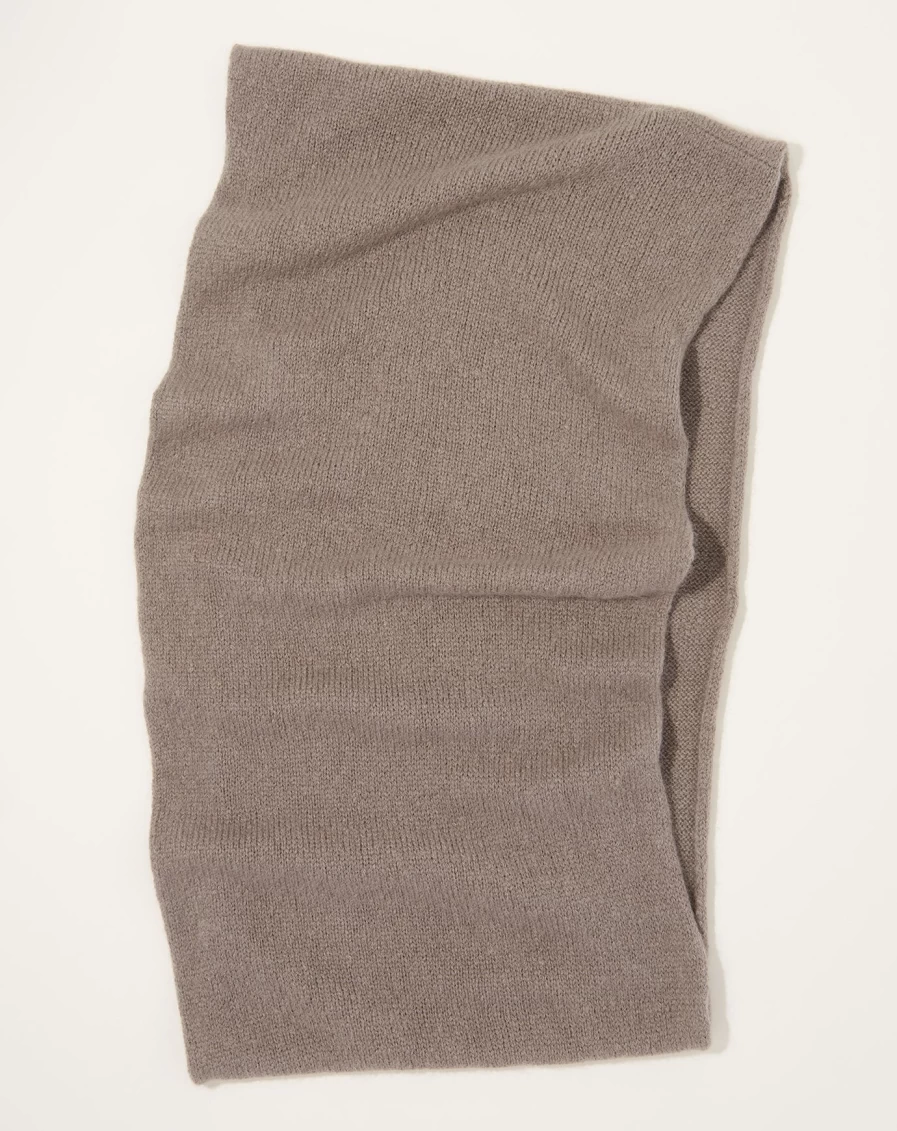 "Evam Eva Mohair Lily Loop Stole - Luxurious Mocha Wrap Scarf for Women"