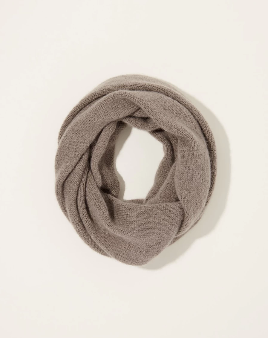 "Evam Eva Mohair Lily Loop Stole - Luxurious Mocha Wrap Scarf for Women"