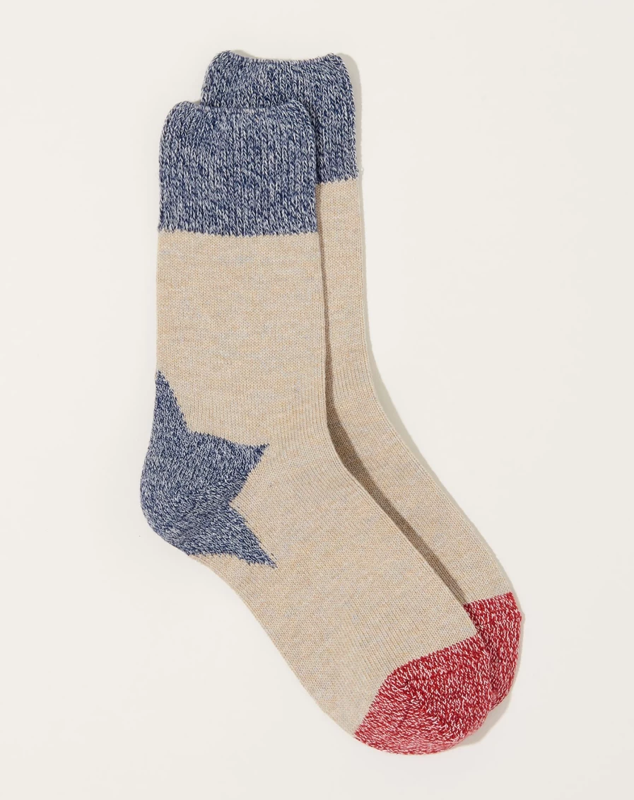 Kapital Ecru Apolo Heel Socks - 96 Yarns Comfort Footwear