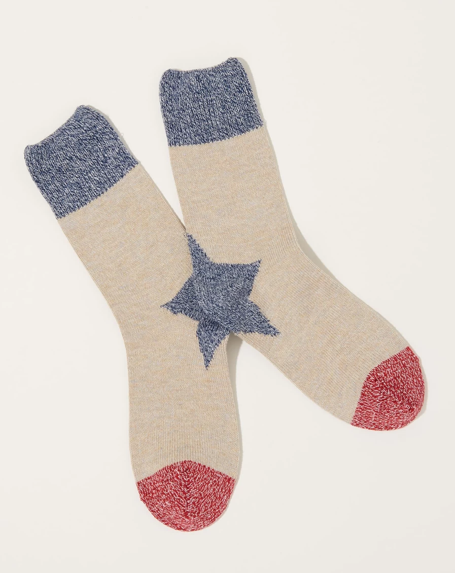 Kapital Ecru Apolo Heel Socks - 96 Yarns Comfort Footwear