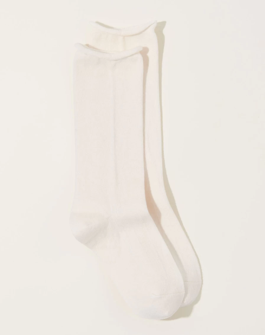 Nishiguchi Kutsushita Premium White Cashmere Cotton Blend Socks for Men & Women