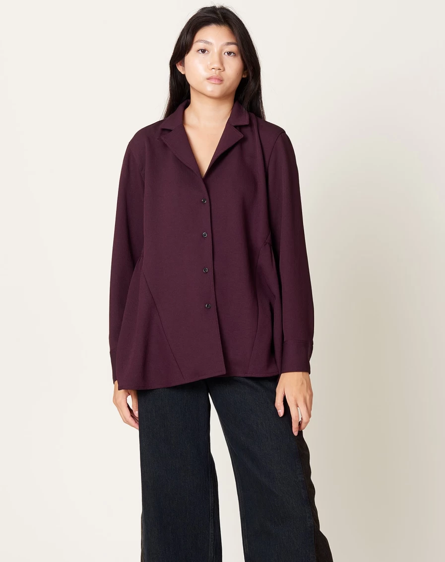 Rachel Comey Samora Burgundy Top - Women's Elegant Blouse