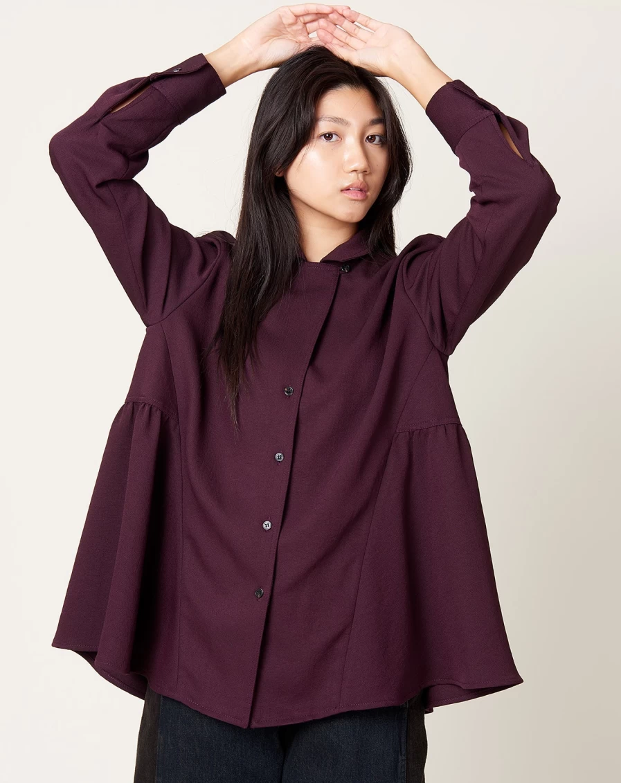 Rachel Comey Samora Burgundy Top - Women's Elegant Blouse