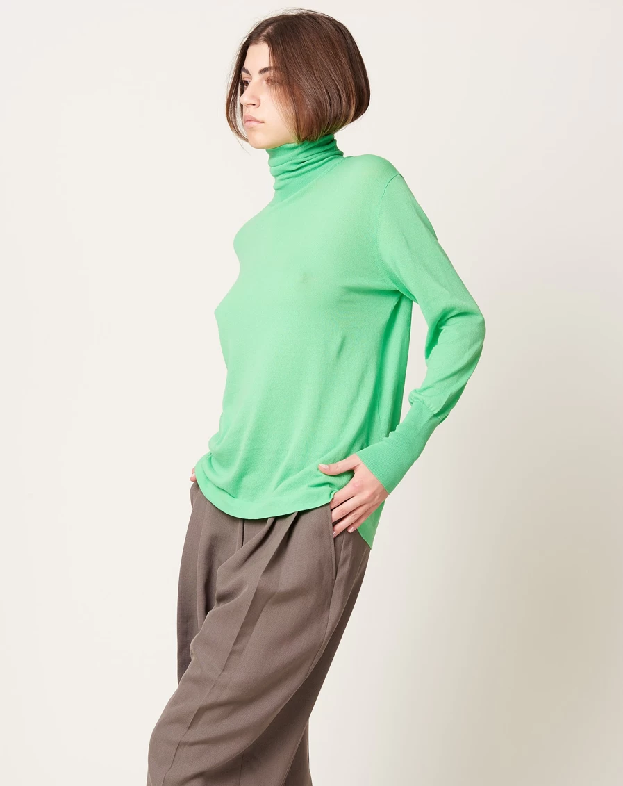 Studio Nicholson Nilo Roll Neck Sweater - Apple Green Wool Blend Knitwear