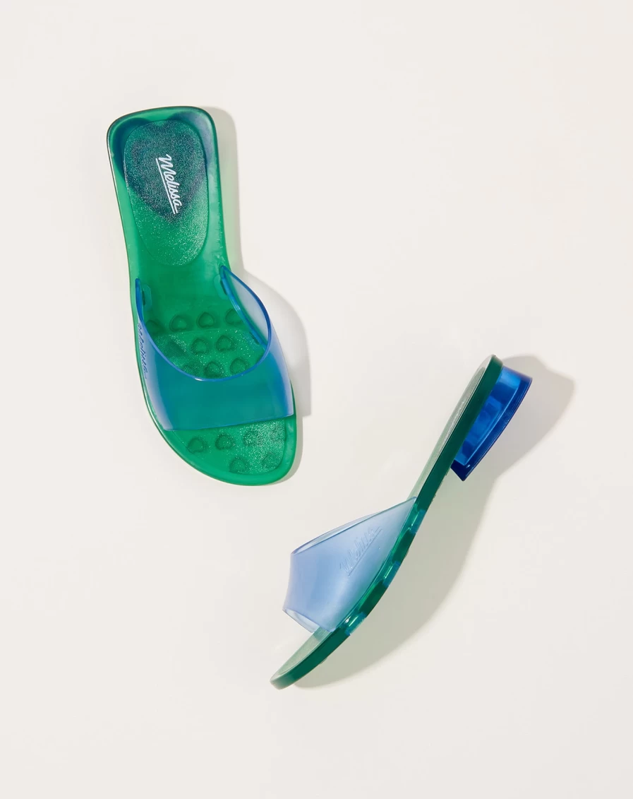 Melissa Jelly Kim Shoes in Green & Blue - Stylish & Comfortable Sandals