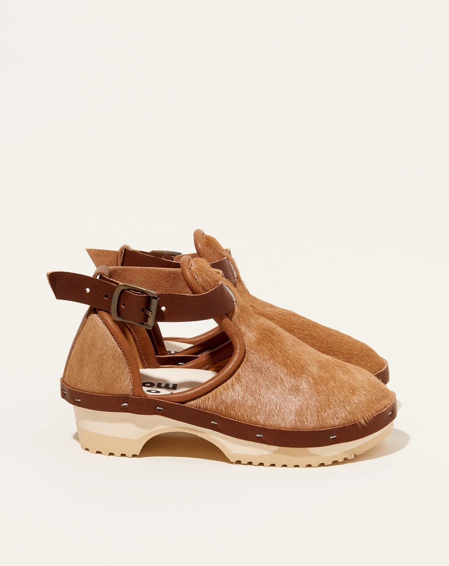 Rosa Mosa Cognac Pony Clog Boots for Women - Stylish & Comfortable Leather Ankle Boots