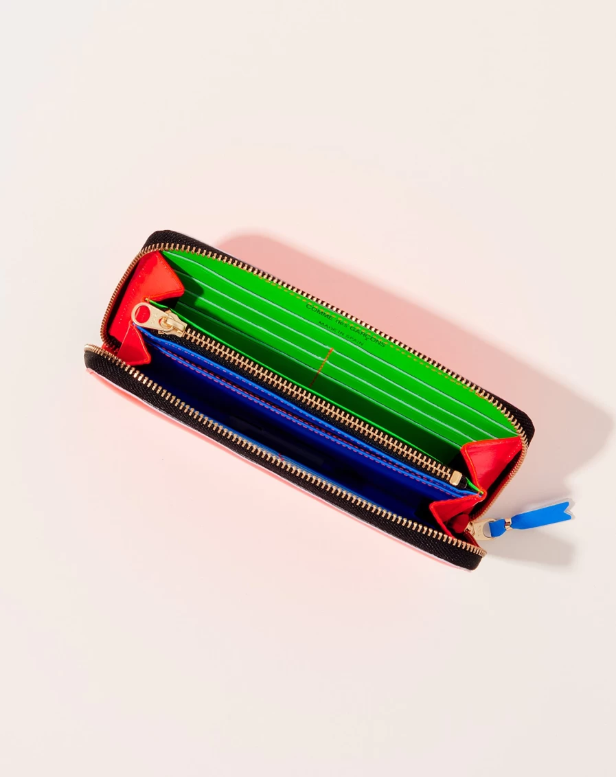 Comme des Garçons Super Fluo Orange Wallet - Vibrant Neon Design