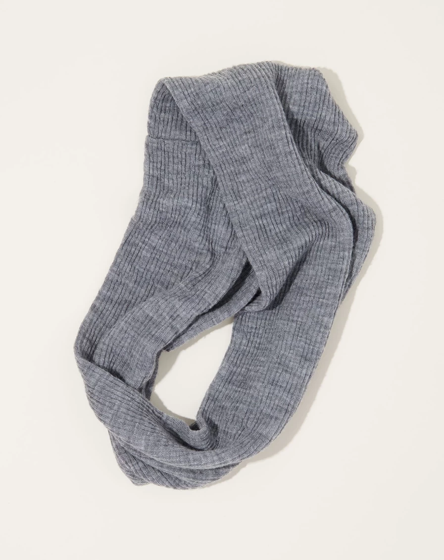 "Nishiguchi Kutsushita Merino Wool Snood - Light Grey Winter Scarf for Men & Women"