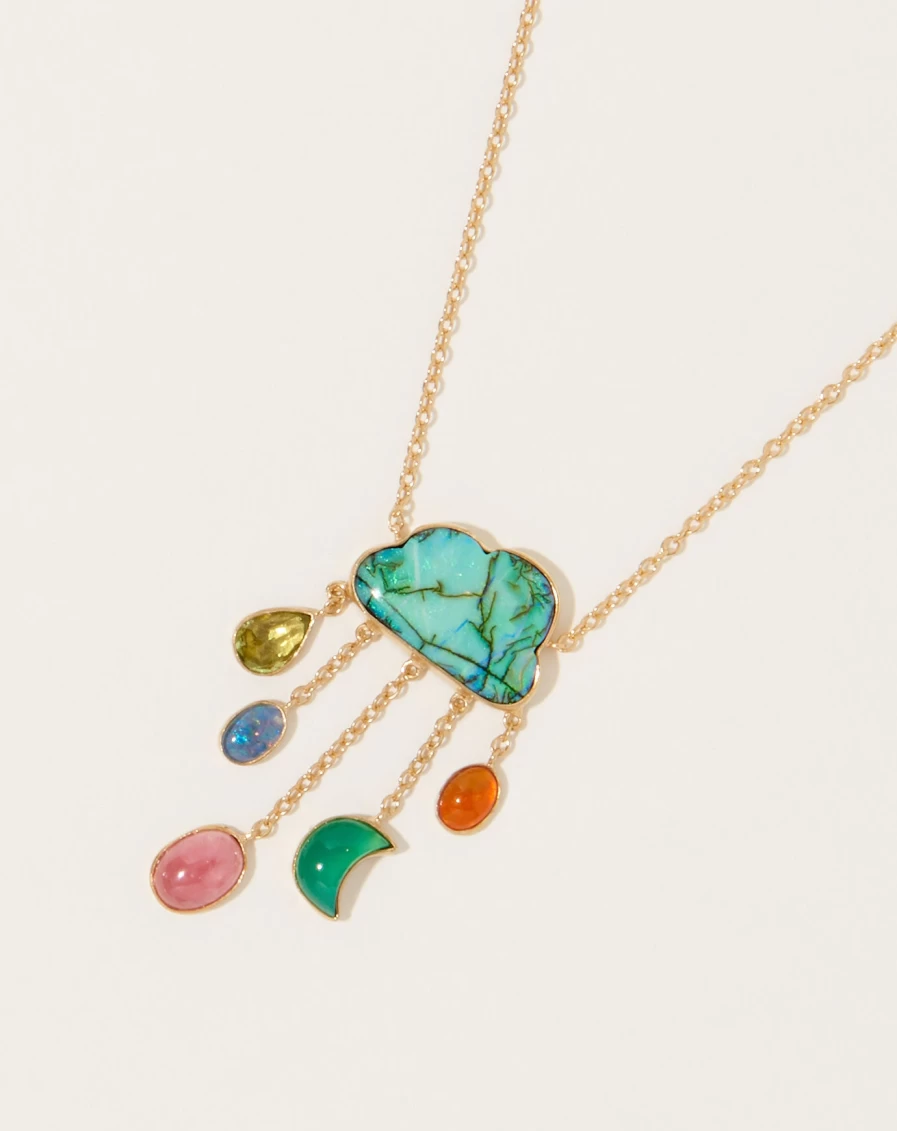 Grainne Morton Opal Cloud Necklace – Handcrafted Sterling Silver Jewelry with Genuine Opal Gemstone