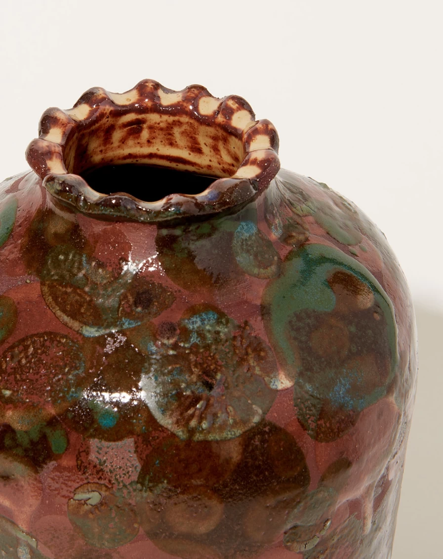 Emberken Botanical Vase - Handcrafted Ceramic Flower Vase for Home Decor, Unique Plant Holder Gift Idea