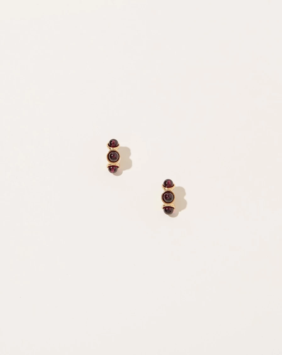 Quarry Garnet Stud Earrings - Genuine Gemstone Jewelry for Women