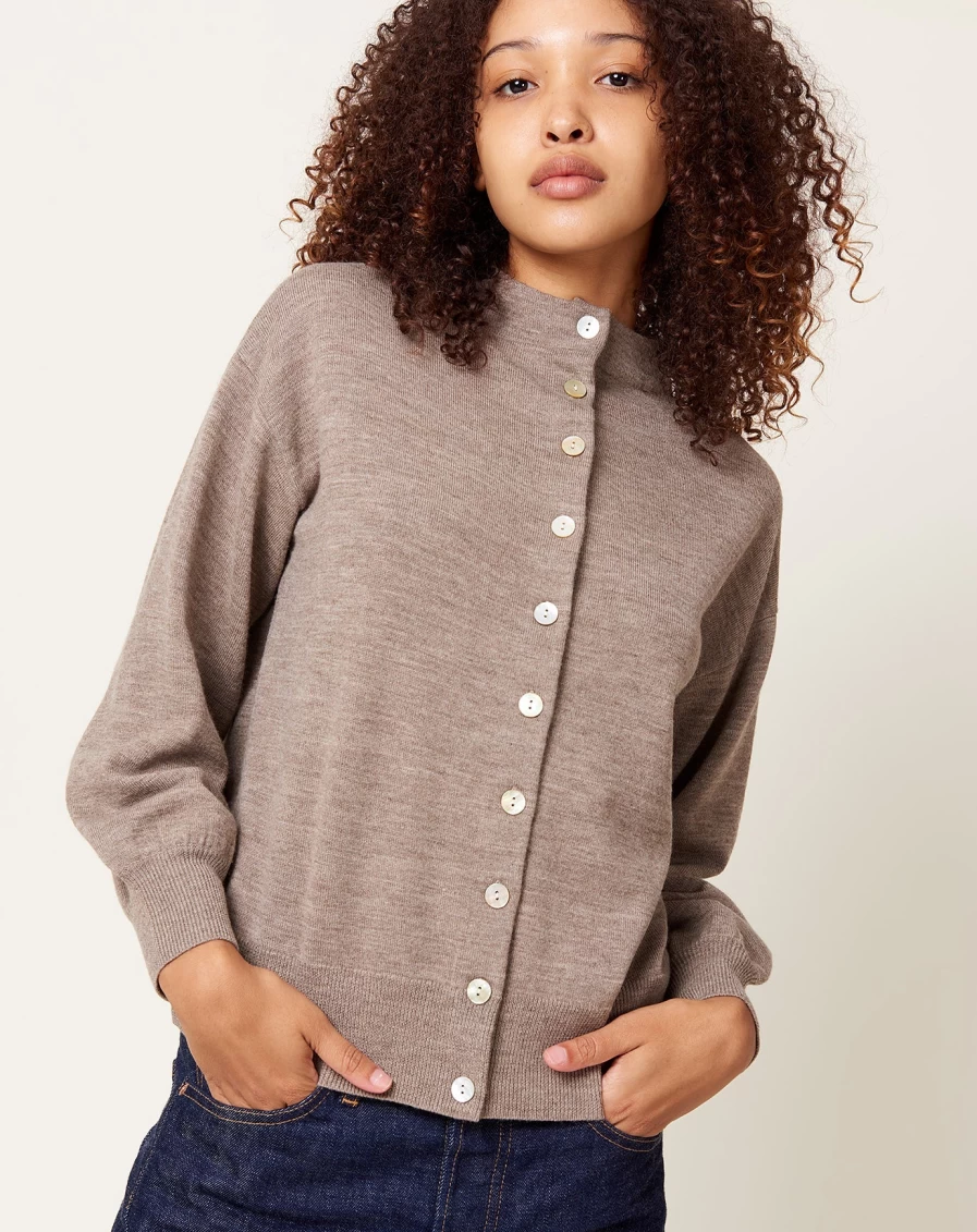 Demylee Sona Cardigan - Undyed Natural Knit Sweater for Women