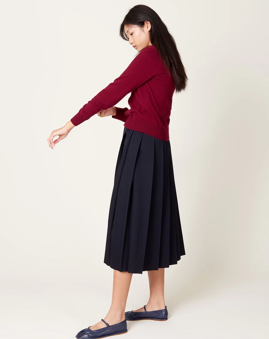Comme des Garçons Burgundy Cashmere Jersey Cardigan - Soft Knit Sweater Women's Luxury Pullover