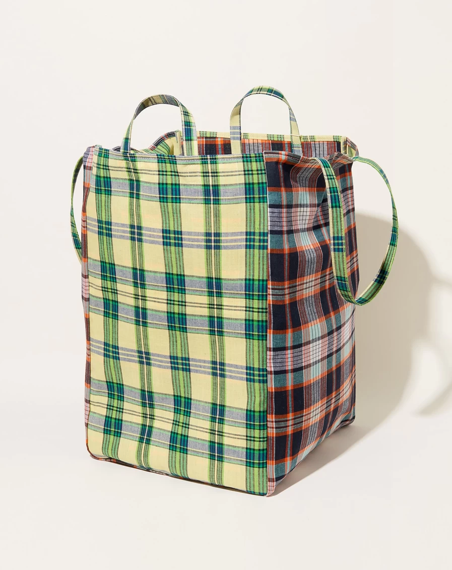 Amiacalva Plaid Green Large Tote Bag - Stylish & Spacious Easy Carry Handbag for Women