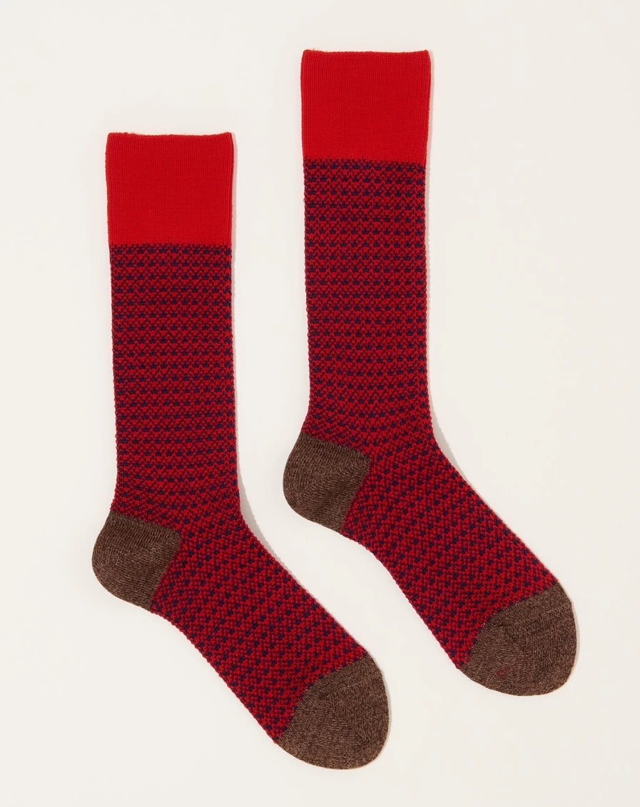 Babaco Red Tweed Jacquard Pattern Luxury Socks for Men & Women