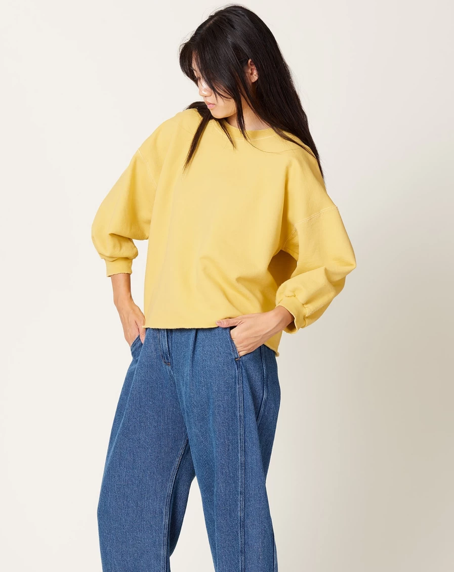 Rachel Comey Daffodil Yellow Fond Sweatshirt - Soft Cotton Oversized Pullover