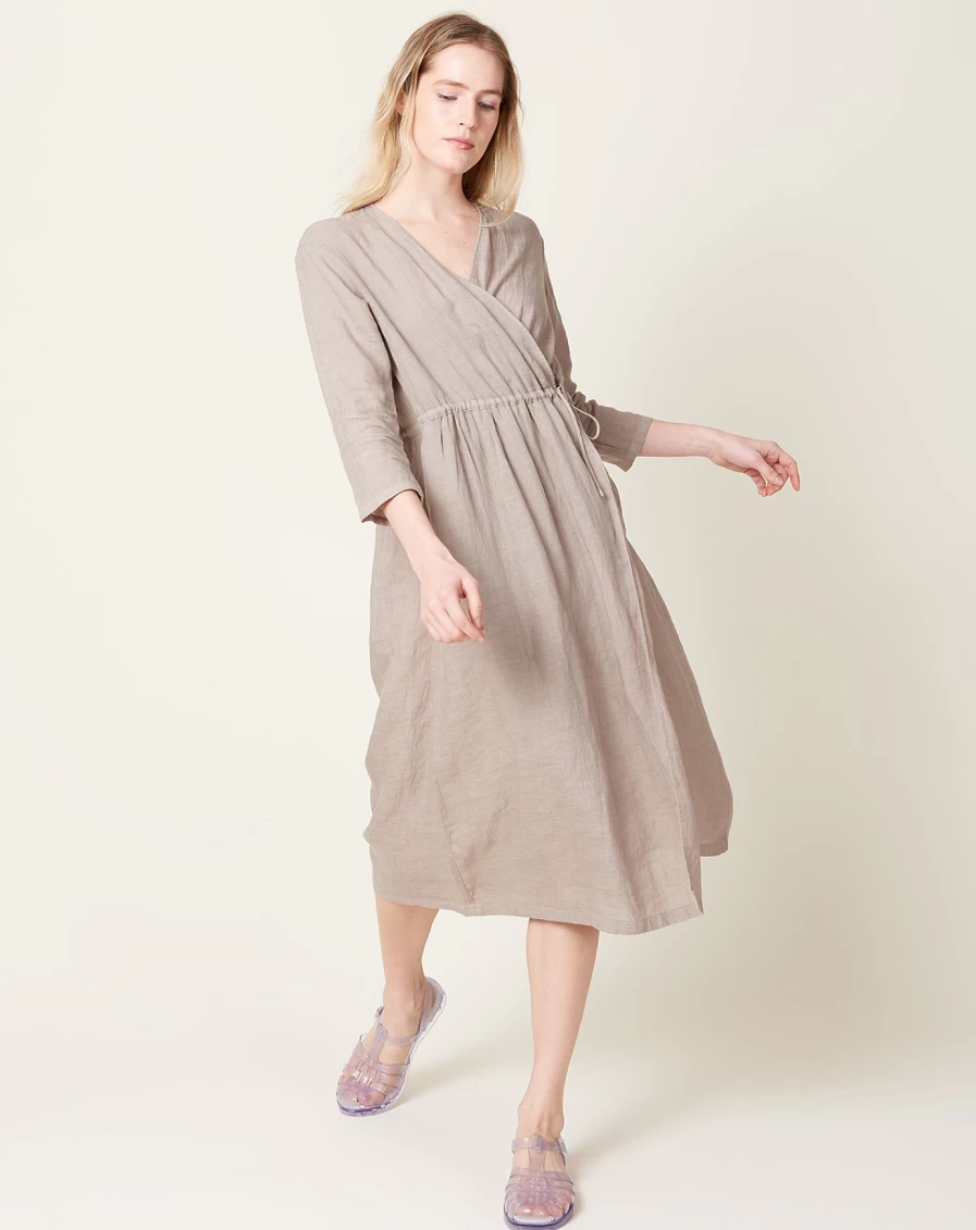 Evam Eva Women's Amber Linen Robe - Soft Breathable Lounge Dress