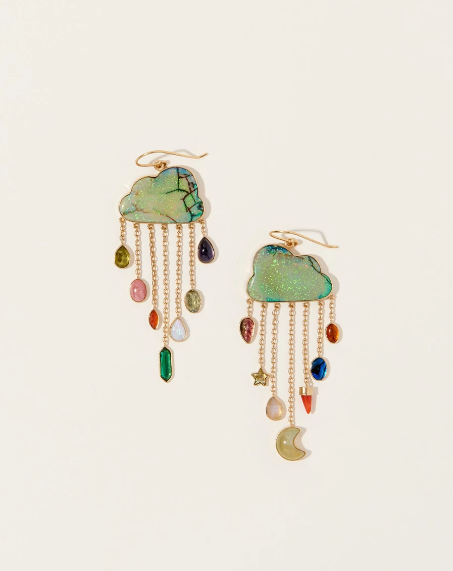 Grainne Morton Opal Cloud Dangle Earrings | Handcrafted Bohemian Jewelry