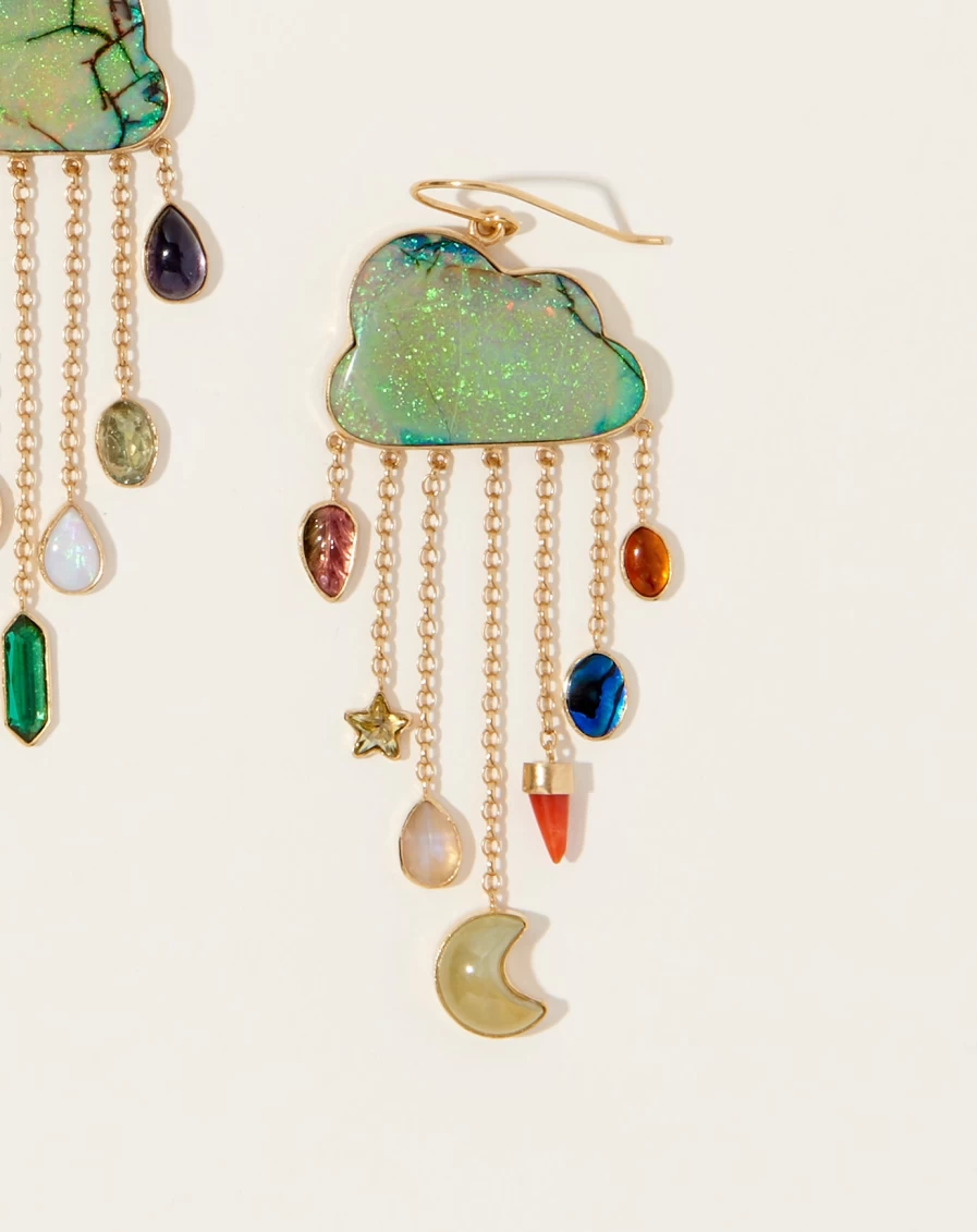 Grainne Morton Opal Cloud Dangle Earrings | Handcrafted Bohemian Jewelry