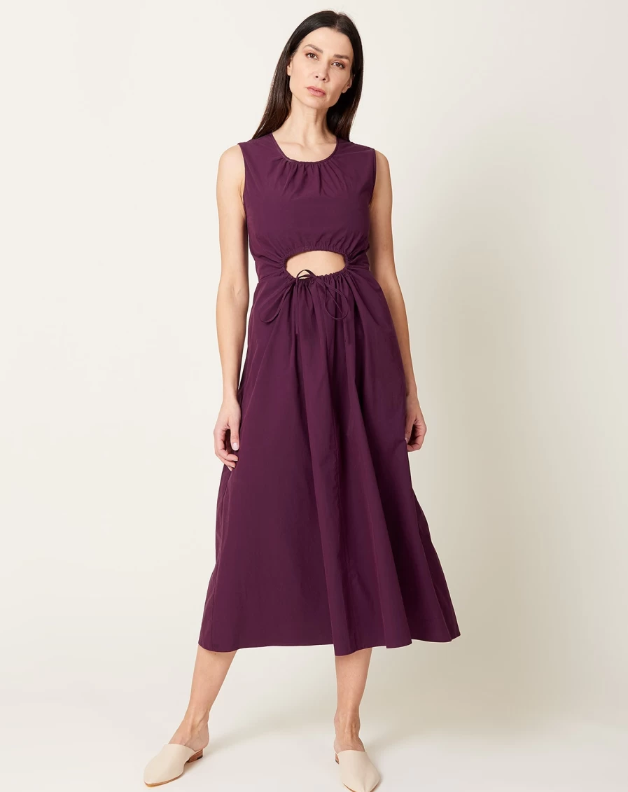 Caron Callahan Roxanne Aubergine Poplin Dress for Women