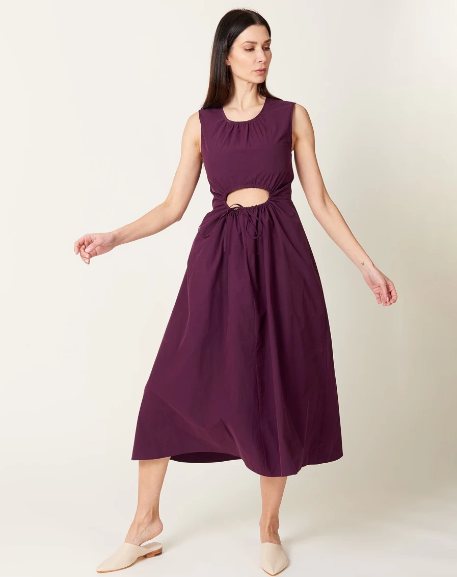 Caron Callahan Roxanne Aubergine Poplin Dress for Women