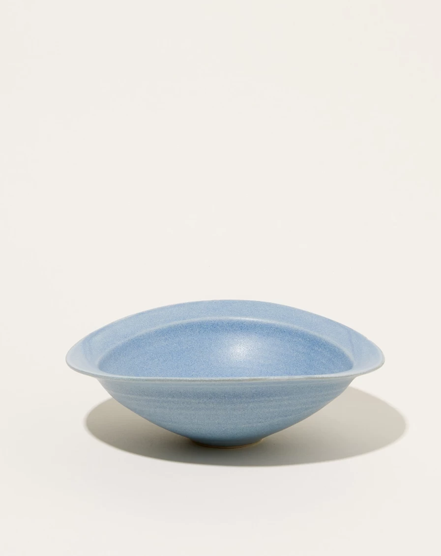 "Monohanako Large Blue Jeans Rim Bowl – Stylish Ceramic Serving Dish"