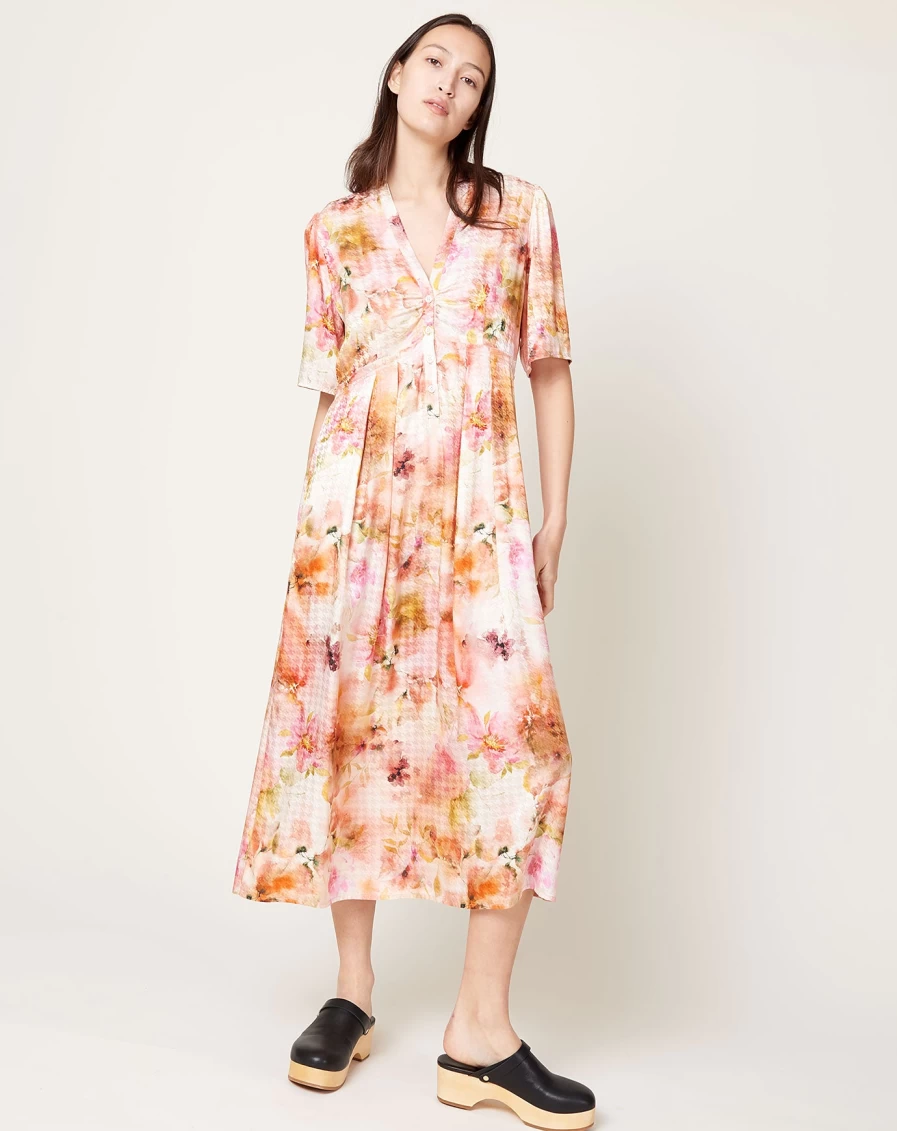Raquel Allegra Floral Garden Dress - Bloom Print Summer Maxi Dress for Women