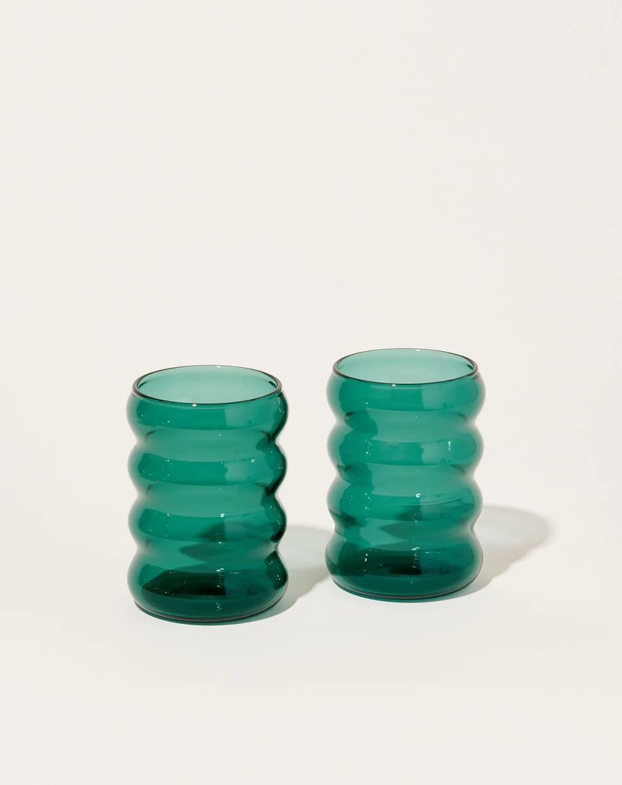 Sophie Lou Jacobsen Teal Small Ripple Cup - Handmade Ceramic Drinking Mug