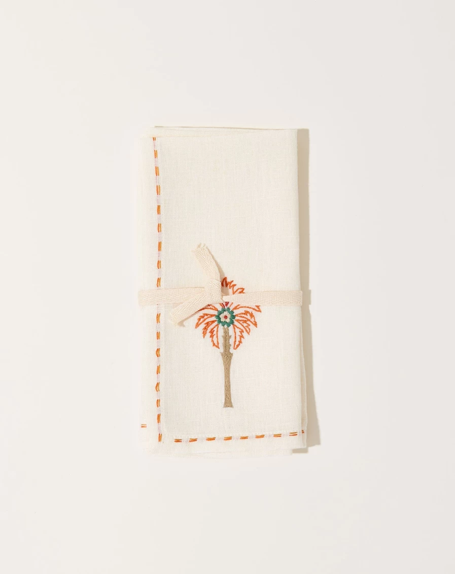 Malaika Premium Cairo Palm Napkins - Set of 2, Luxury Table Linens for Elegant Dining