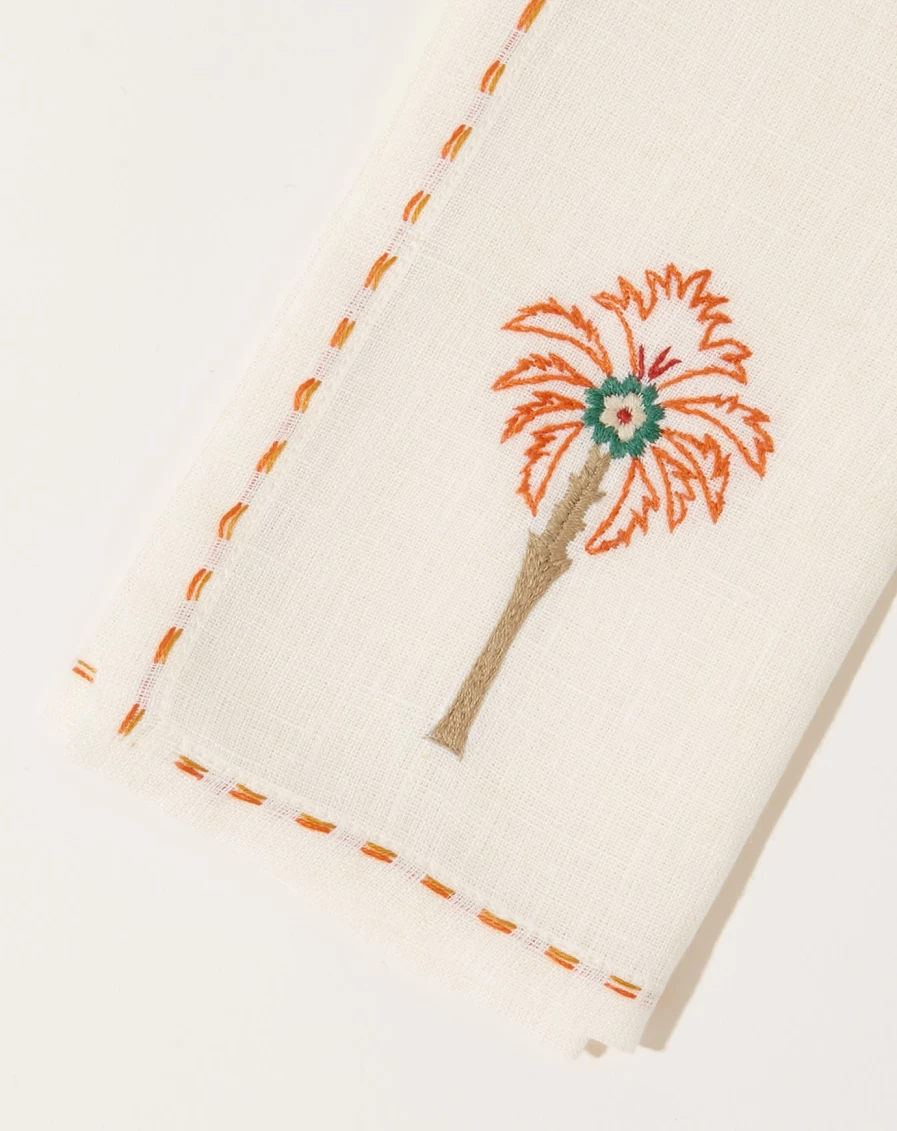 Malaika Premium Cairo Palm Napkins - Set of 2, Luxury Table Linens for Elegant Dining