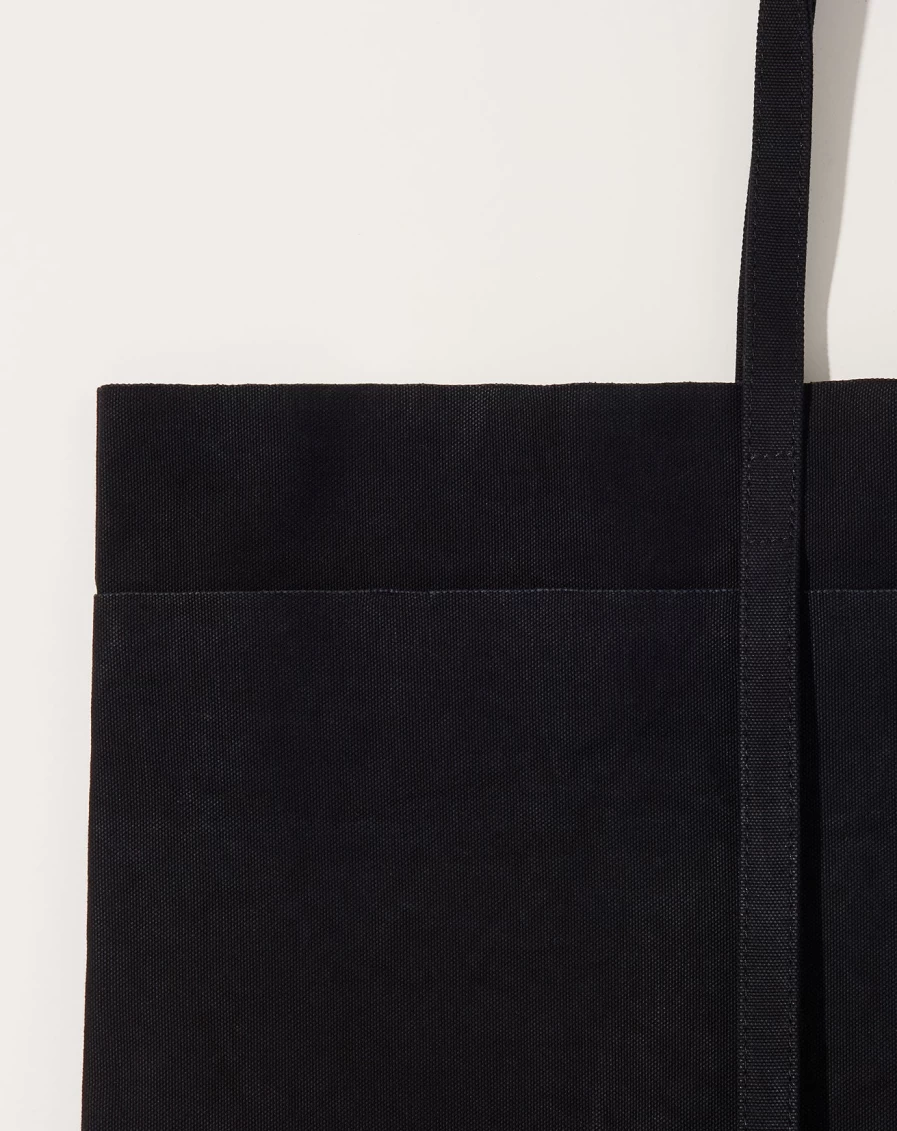 Amiacalva Black Washed Canvas Large 6-Pocket Tote Bag for Women & Men