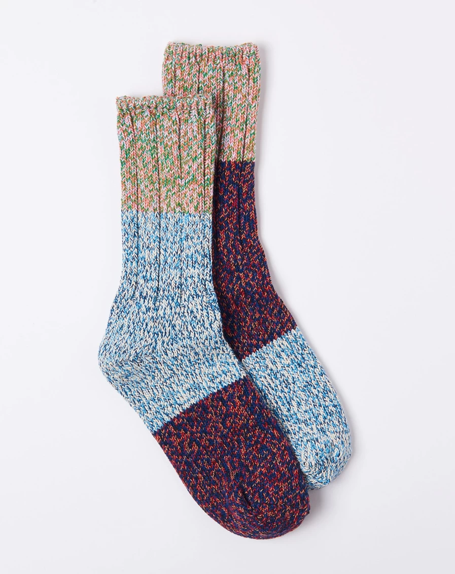 Kapital Asymmetrical Van Gogh Inspired Green Artistic Socks