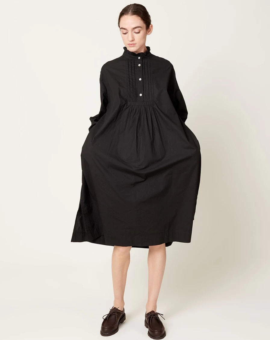 Skall Studio Florian Black Shirtdress - Women's Elegant Long Sleeve Shirt Dress