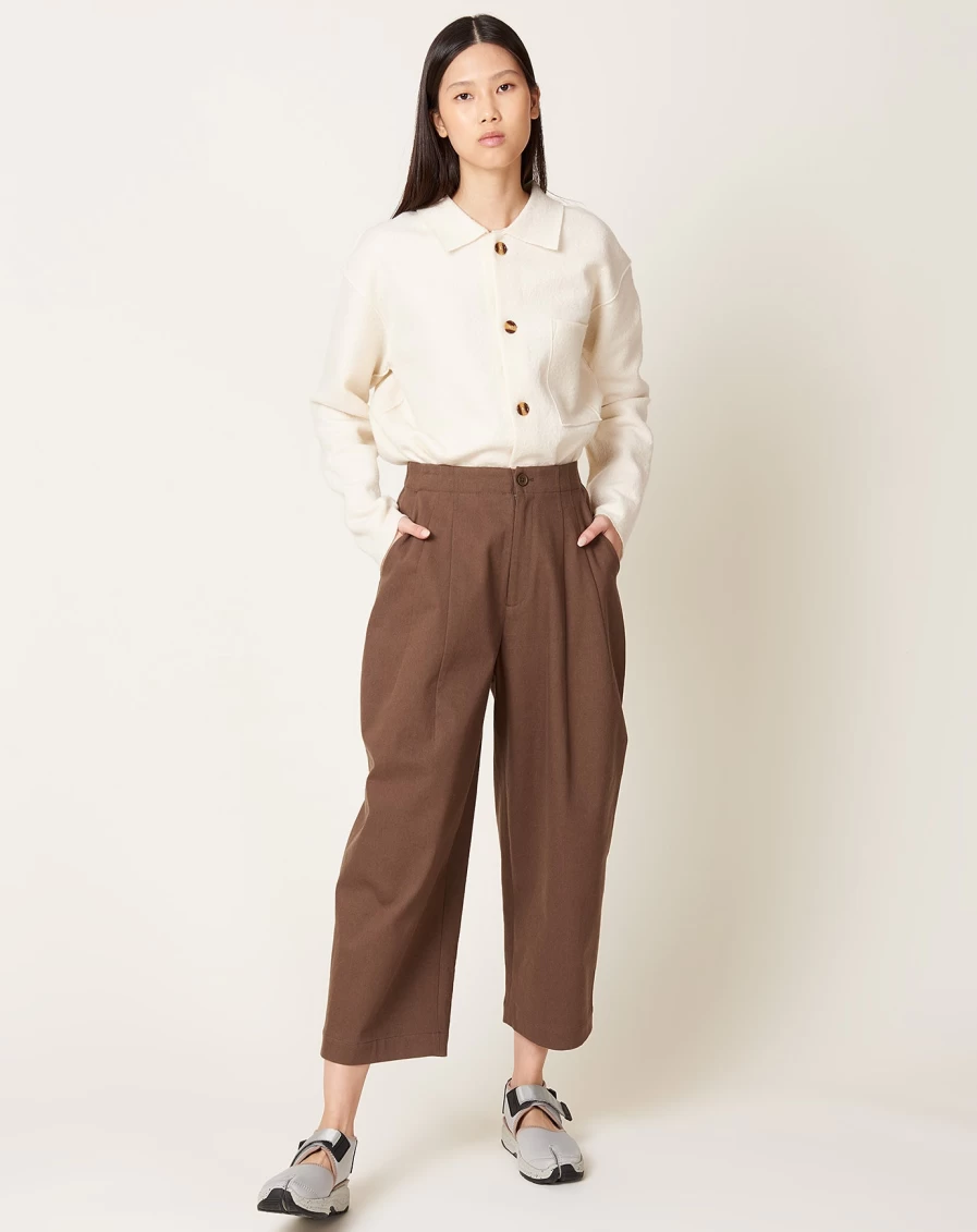 "7115 by Szeki Brown Pleated Trousers for Men - Classic Comfort Fit Dress Pants"