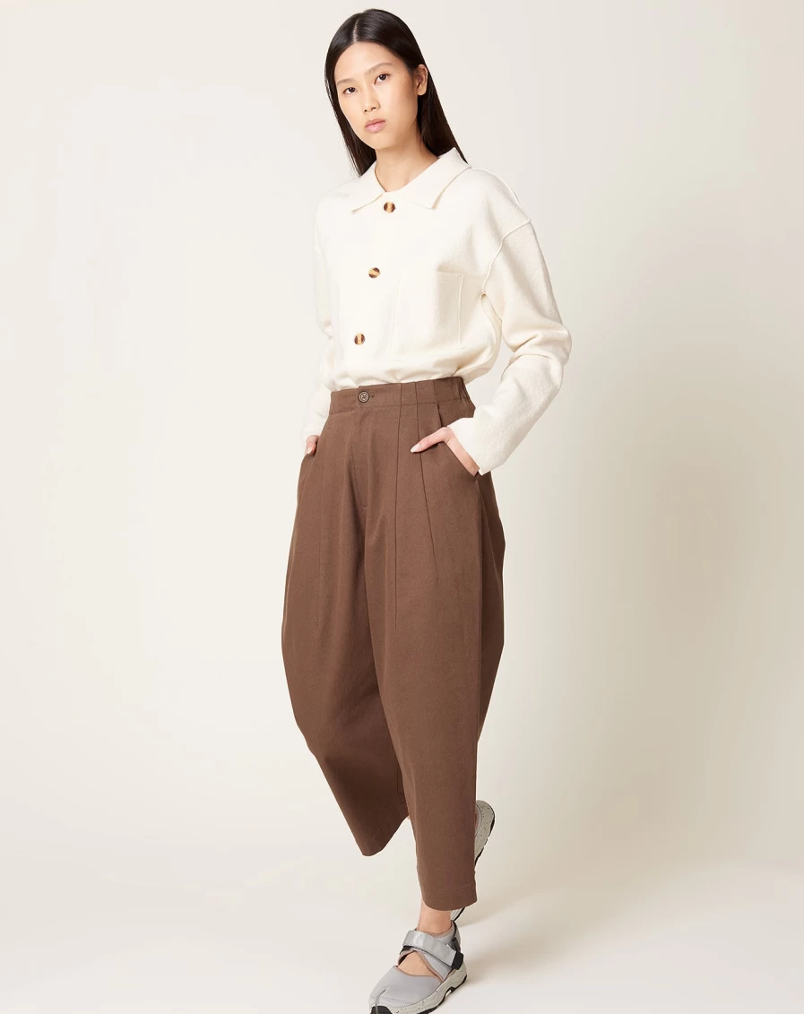 "7115 by Szeki Brown Pleated Trousers for Men - Classic Comfort Fit Dress Pants"
