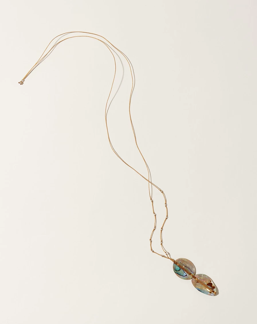 "See Real Flowers Woven Abalone Shell Pendant Necklace – Handmade Floral Jewelry Gift"