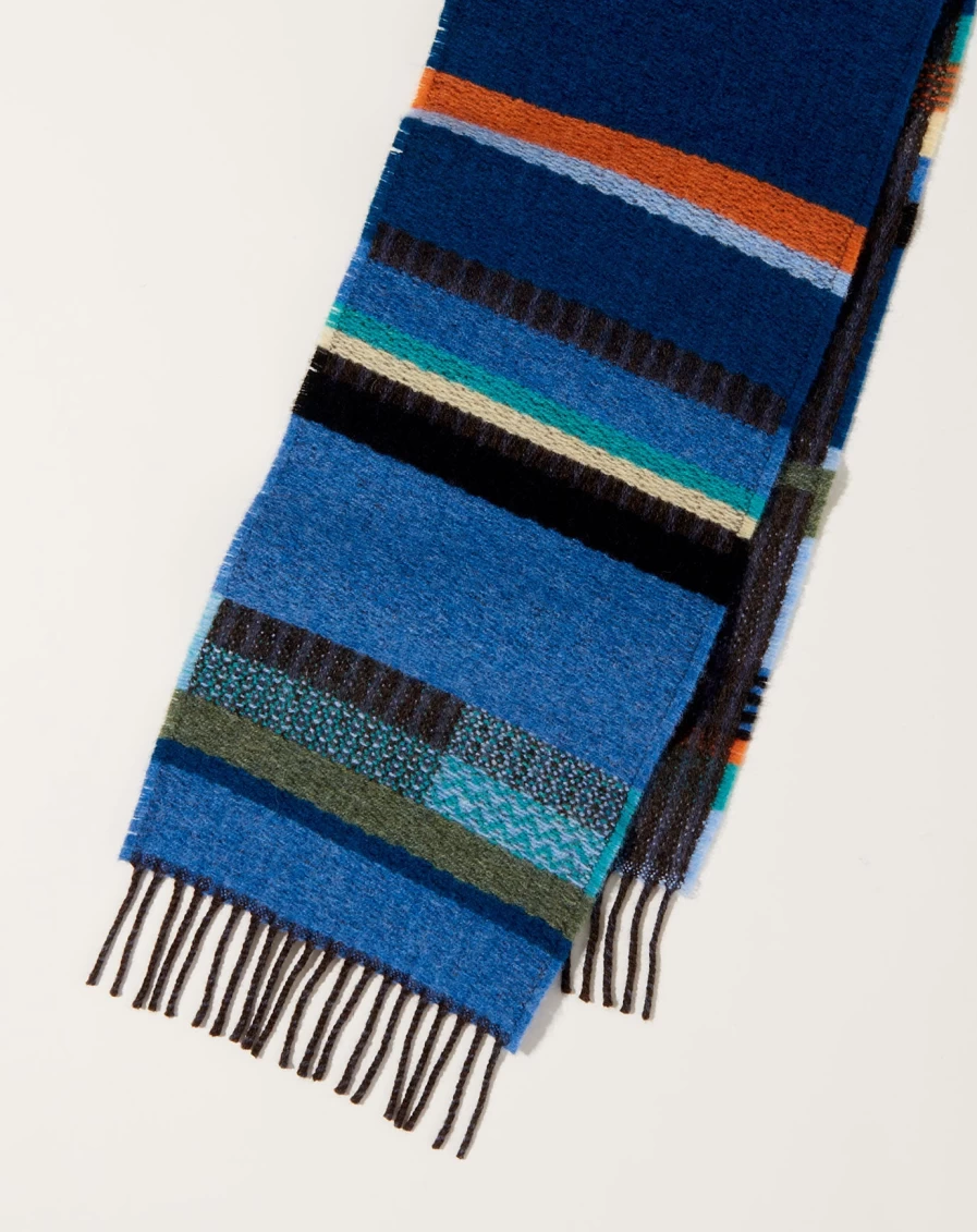Wallace Sewell Blue Darland Scarf - Luxury Wool Wrap for Women & Men