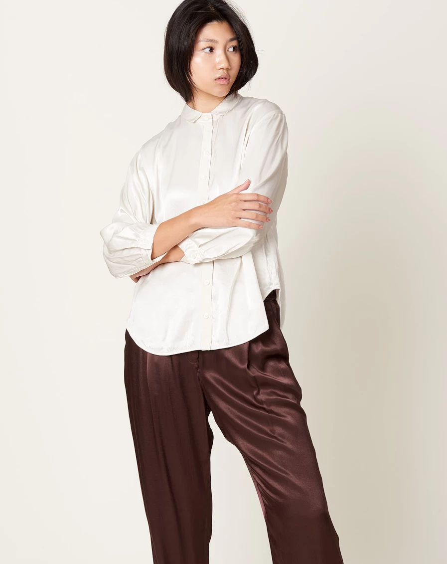 Raquel Allegra Lauren Dirty White Blouse - Women's Stylish Top