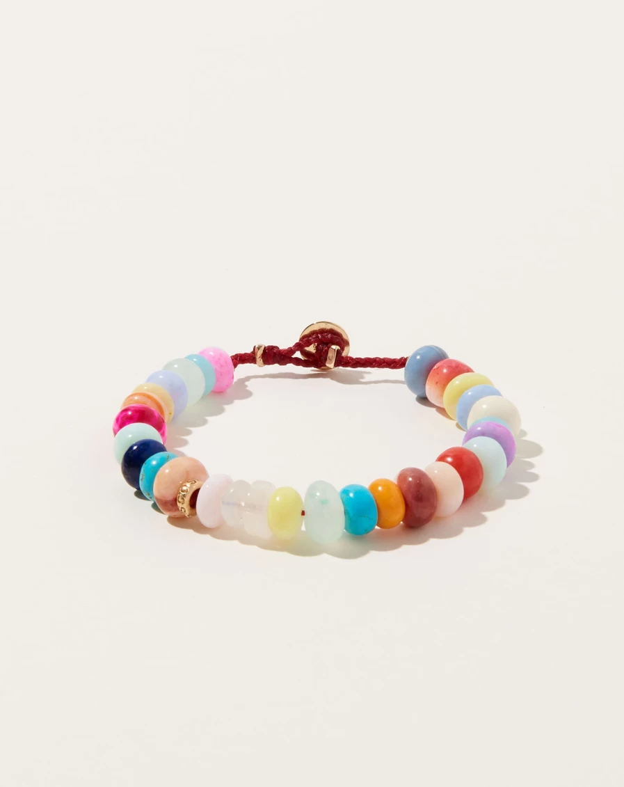 SCOSHA Gemstone Candy Color Beaded Bracelet for Women - Handmade Adjustable Jewelry Gift