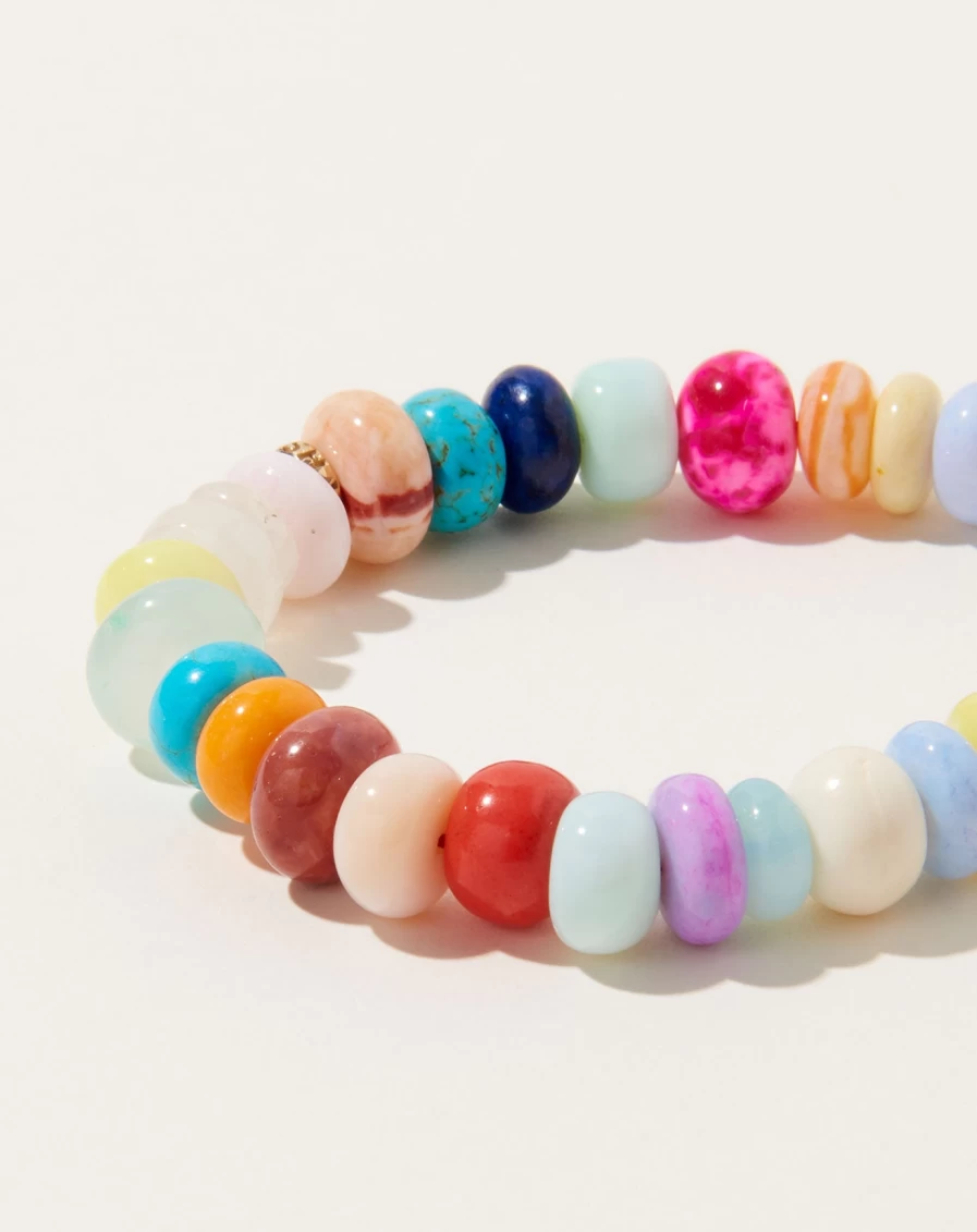 SCOSHA Gemstone Candy Color Beaded Bracelet for Women - Handmade Adjustable Jewelry Gift