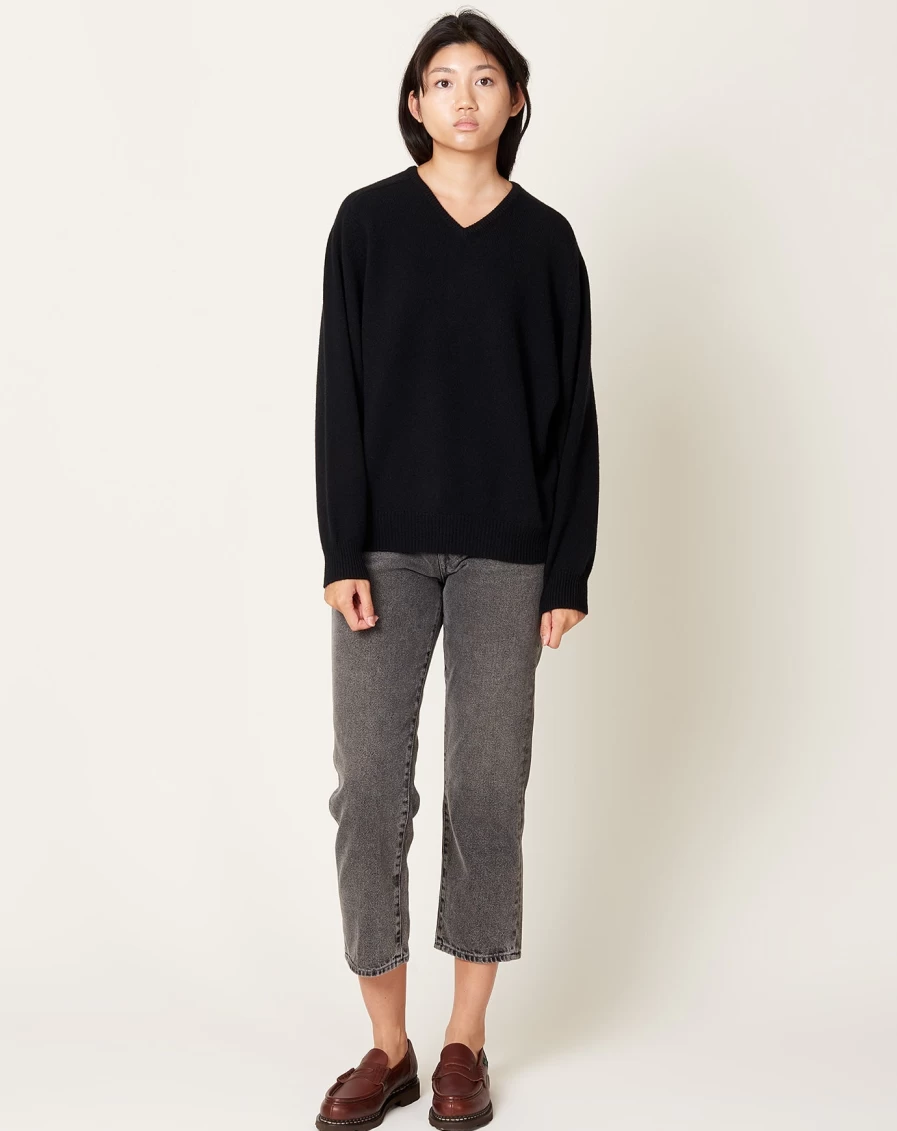 Demylee Jovie Black Sweater for Women - Soft Knit Pullover Top