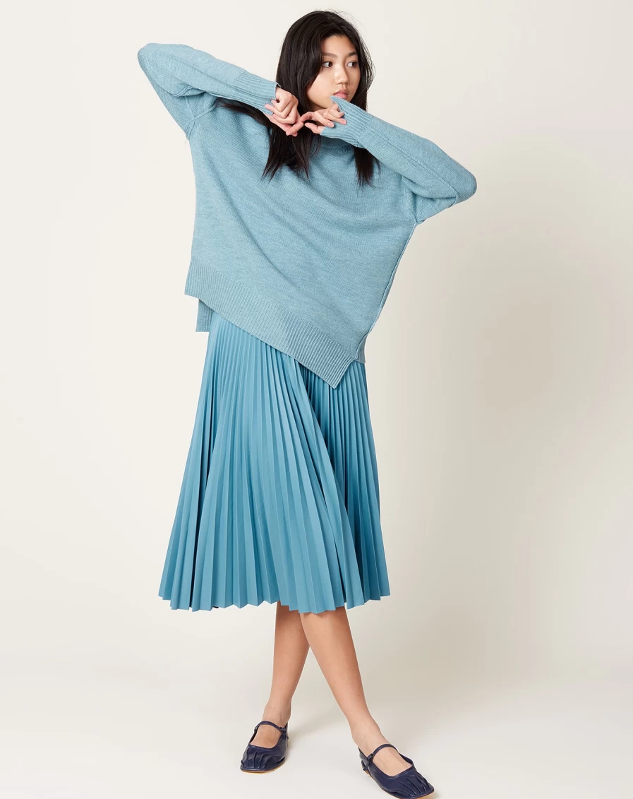 Rachel Comey Blue Leatherette Larni Skirt - Faux Leather Mini Skirt Women's Fashion