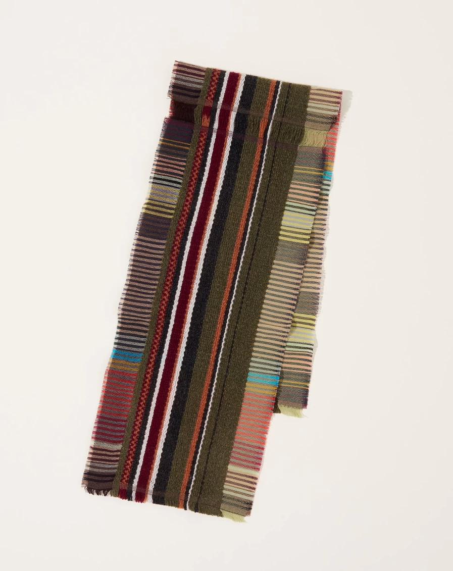 Wallace Sewell Delphine Olive Cashmere Scarf - Luxury Wool Tippet Wrap