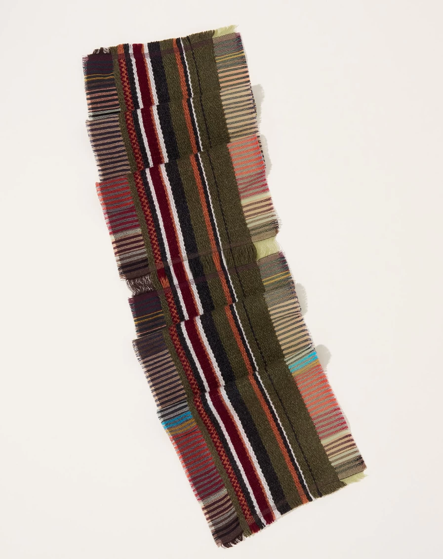 Wallace Sewell Delphine Olive Cashmere Scarf - Luxury Wool Tippet Wrap