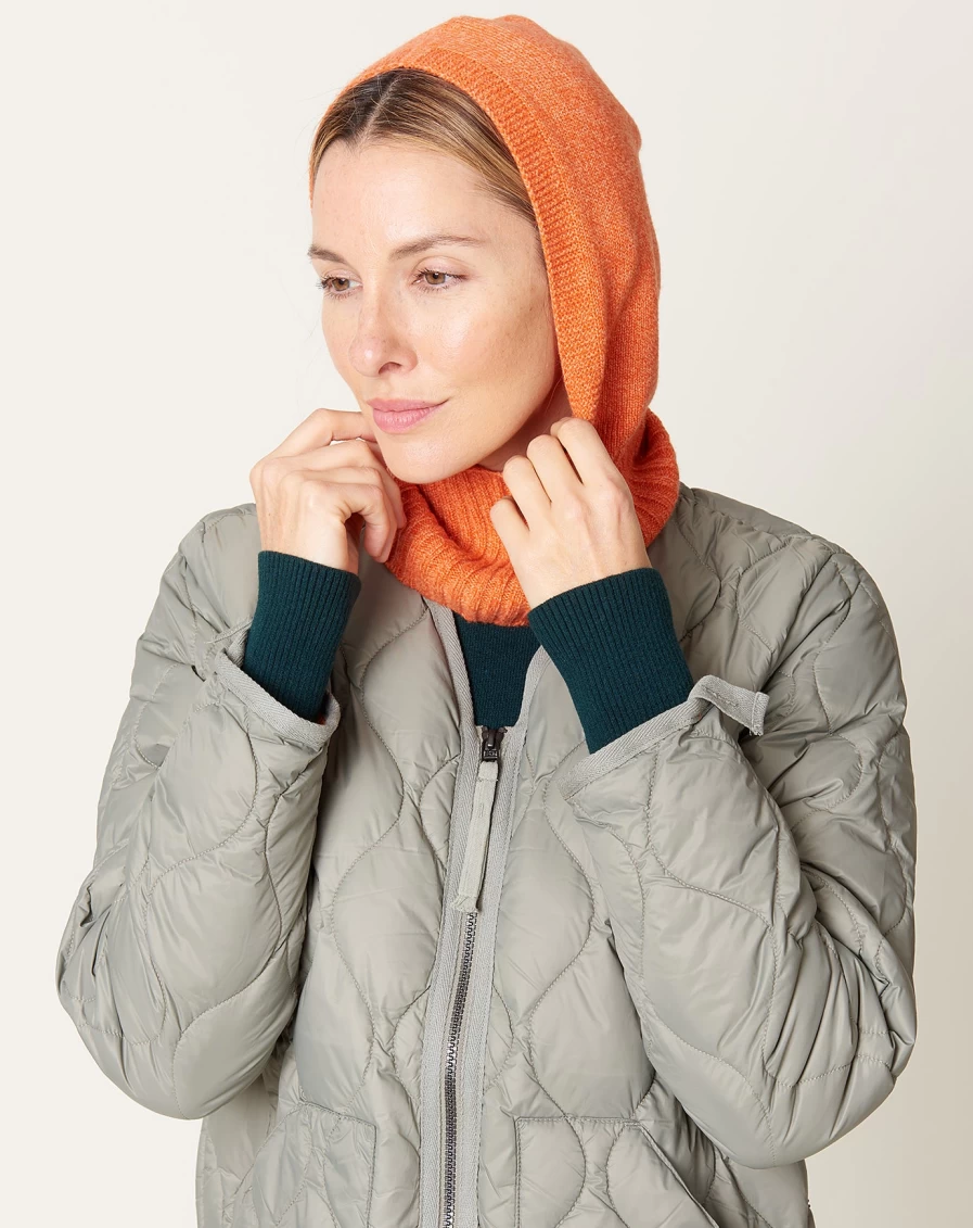 Babaco Orange Melange Cashmere Balaclava - Soft Winter Face Mask for Men & Women
