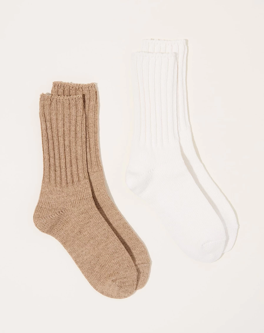 Babaco 2 Pairs Eco-Friendly Heavy Cotton Socks - Lily Of The Valley Design For Men & Women